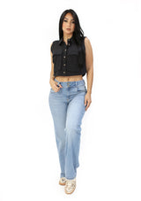 SC-21528 Light Denim Straight Fit Jean by Scarcha