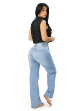 SC-21528 Light Denim Straight Fit Jean by Scarcha