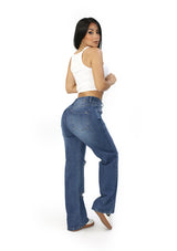 SC-21530 Medium Denim Straight Fit Jean by Scarcha