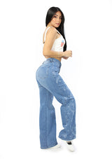 SC-21531 Light Denim Wide Leg Jean by Scarcha