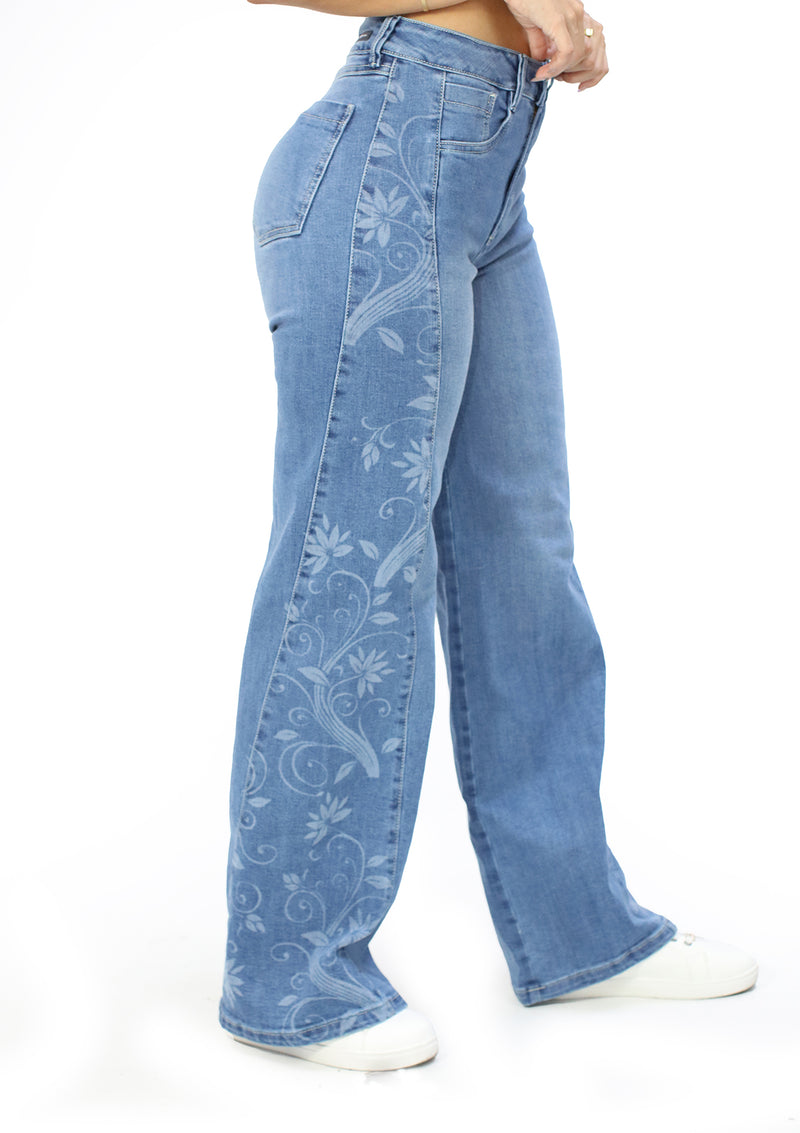 SC-21531 Light Denim Wide Leg Jean by Scarcha