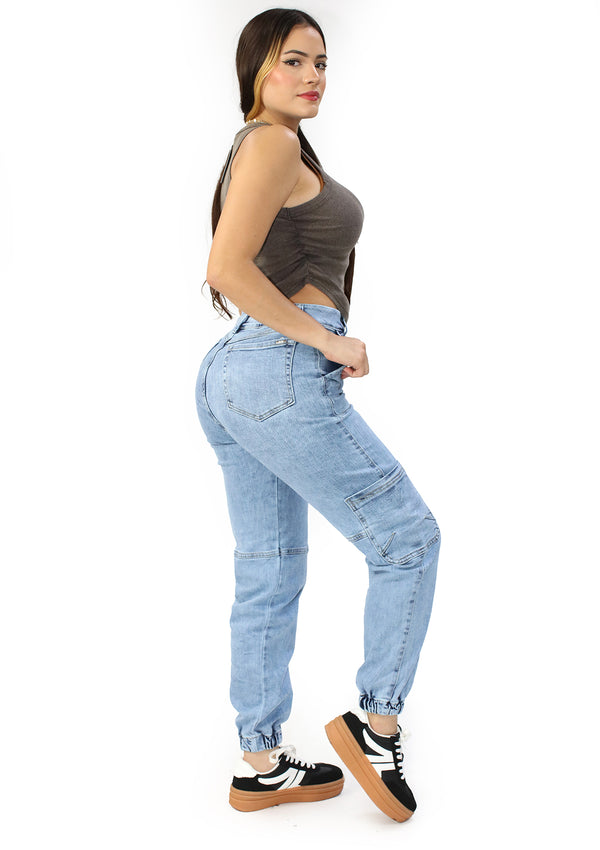 SC-21535 Light Denim Jogger Jean by Scarcha