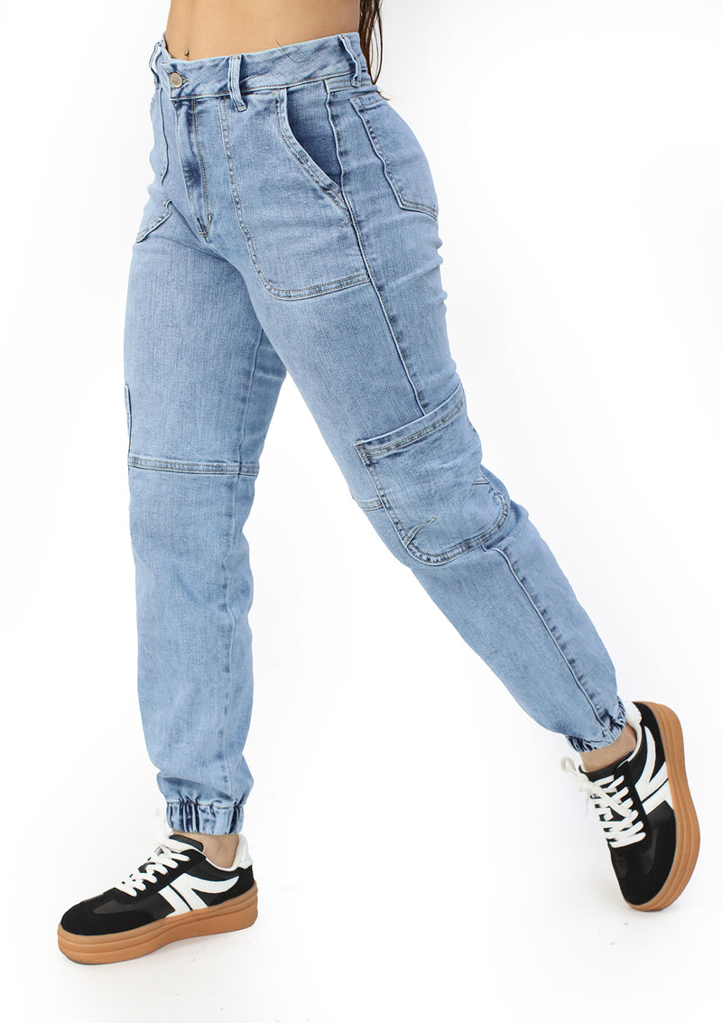 SC-21535 Light Denim Jogger Jean by Scarcha