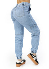 SC-21535 Light Denim Jogger Jean by Scarcha