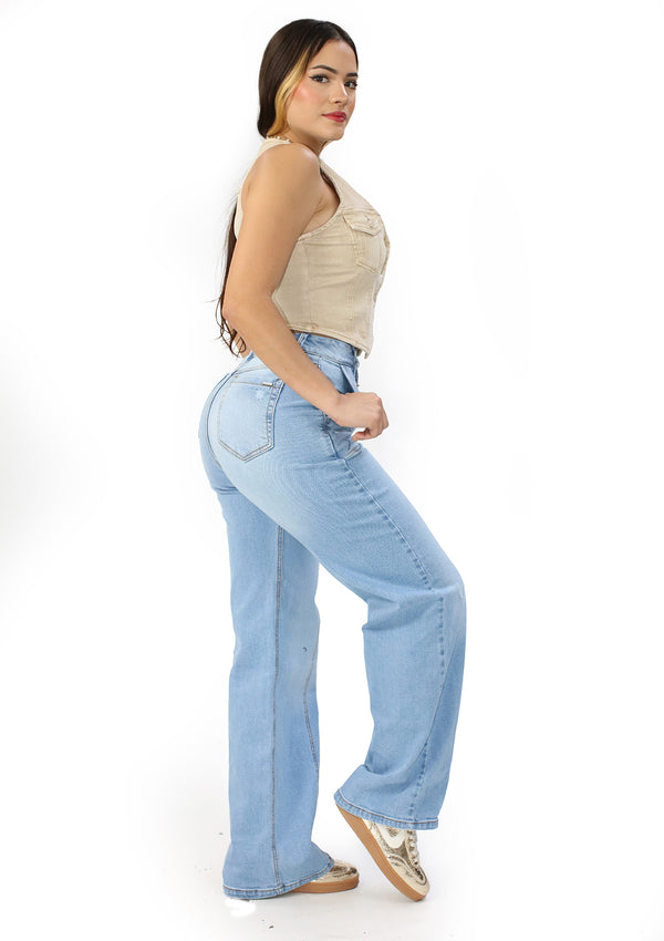 SC-21537 Light Denim Straight Fit Jean by Scarcha