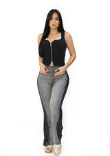 SC-21544 Light Black Denim Straight Fit Jean by Scarcha