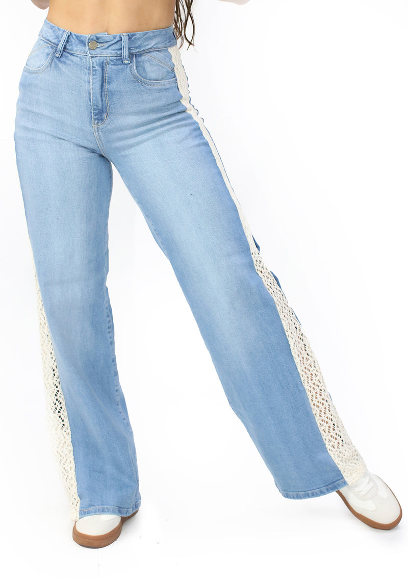 SC-21545 Light Denim Wide Leg Jean by Scarcha