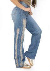 SC-21550 Light Denim Wide Leg Jean by Scarcha