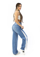 SC-21551 Medium Denim Wide Leg Jean by Scarcha