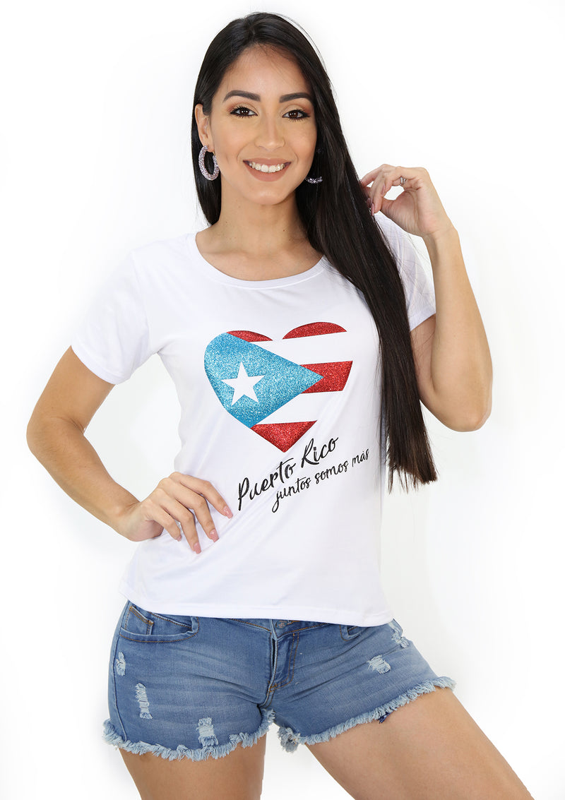 SC-5189 White PR JSM TShirt de Mujer by Scarcha