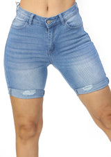 SLG-2562 Light Blue Denim Short Bermuda de Mujer