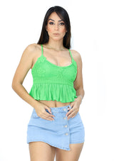 SM10253TH Green Crop Top de Mujer