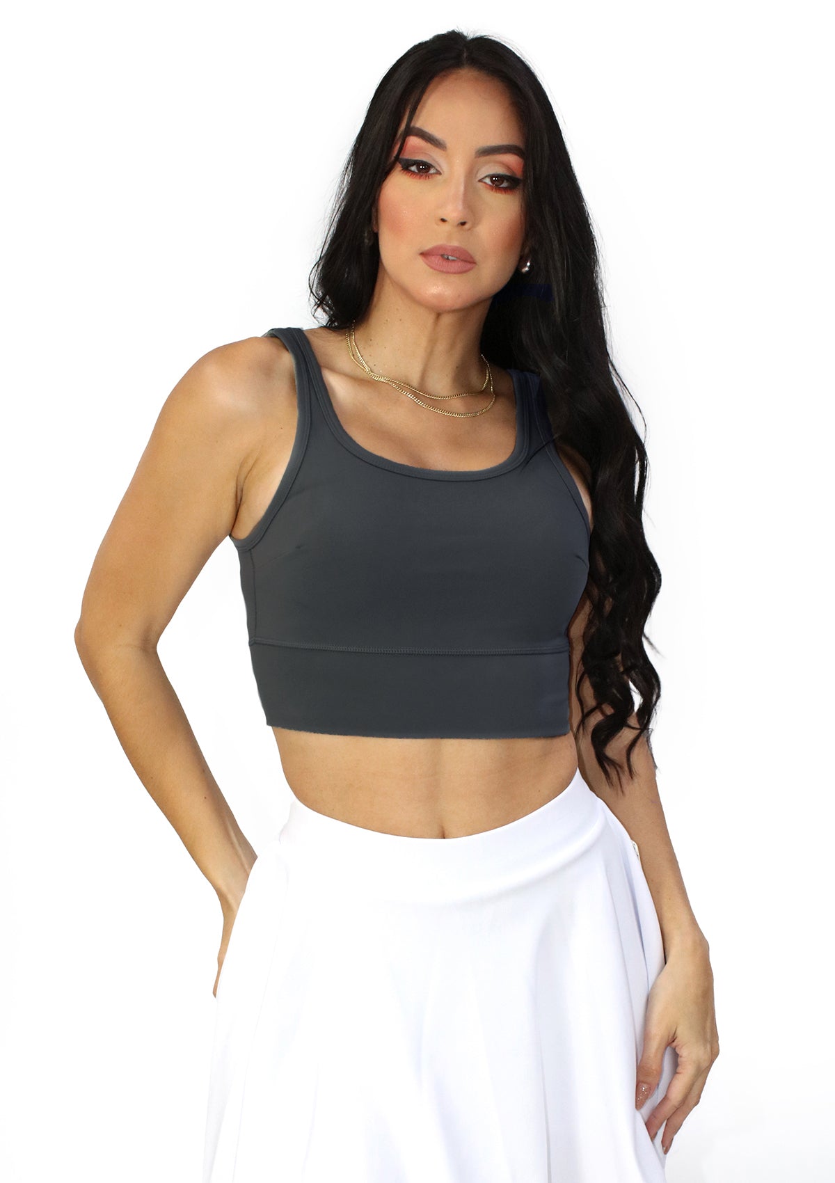 SM-10293-TN Grey Sport Bra de Mujer