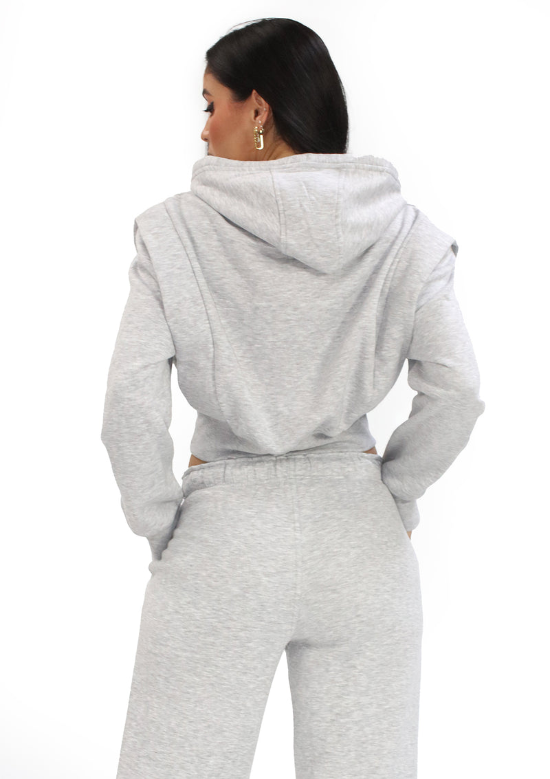 SM-10319-TN H.Grey Hoodie Jacket de Mujer