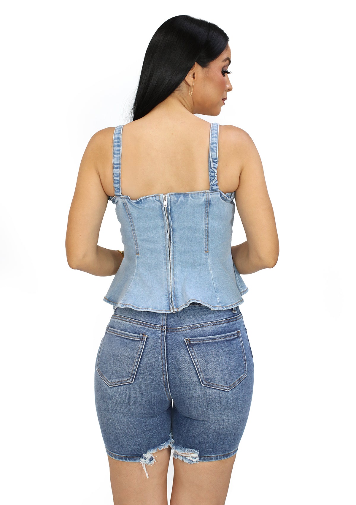 SM-10425-TN Light Denim Blusa de Mujer