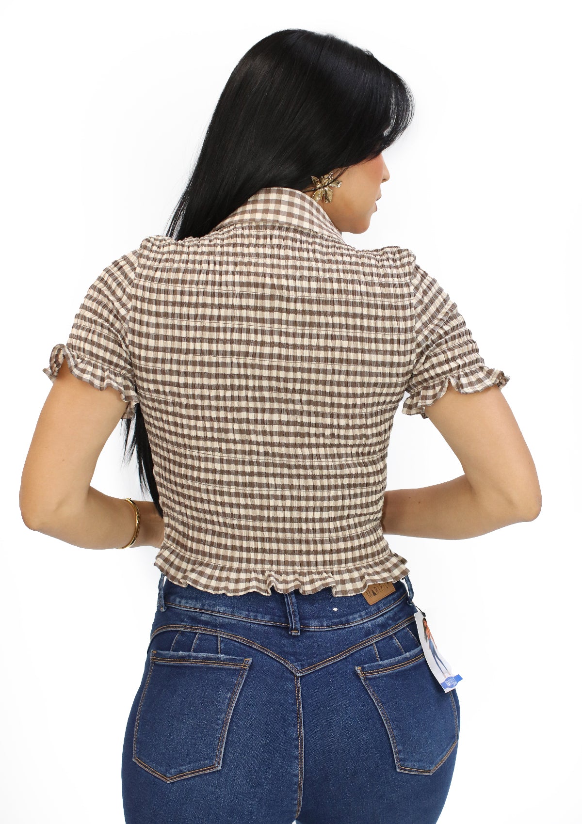 SM-10448-TN Mocha Blusa de Mujer