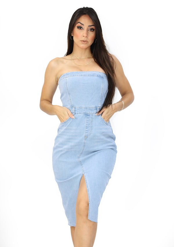 SM4872DH Light Denim Traje de Mujer