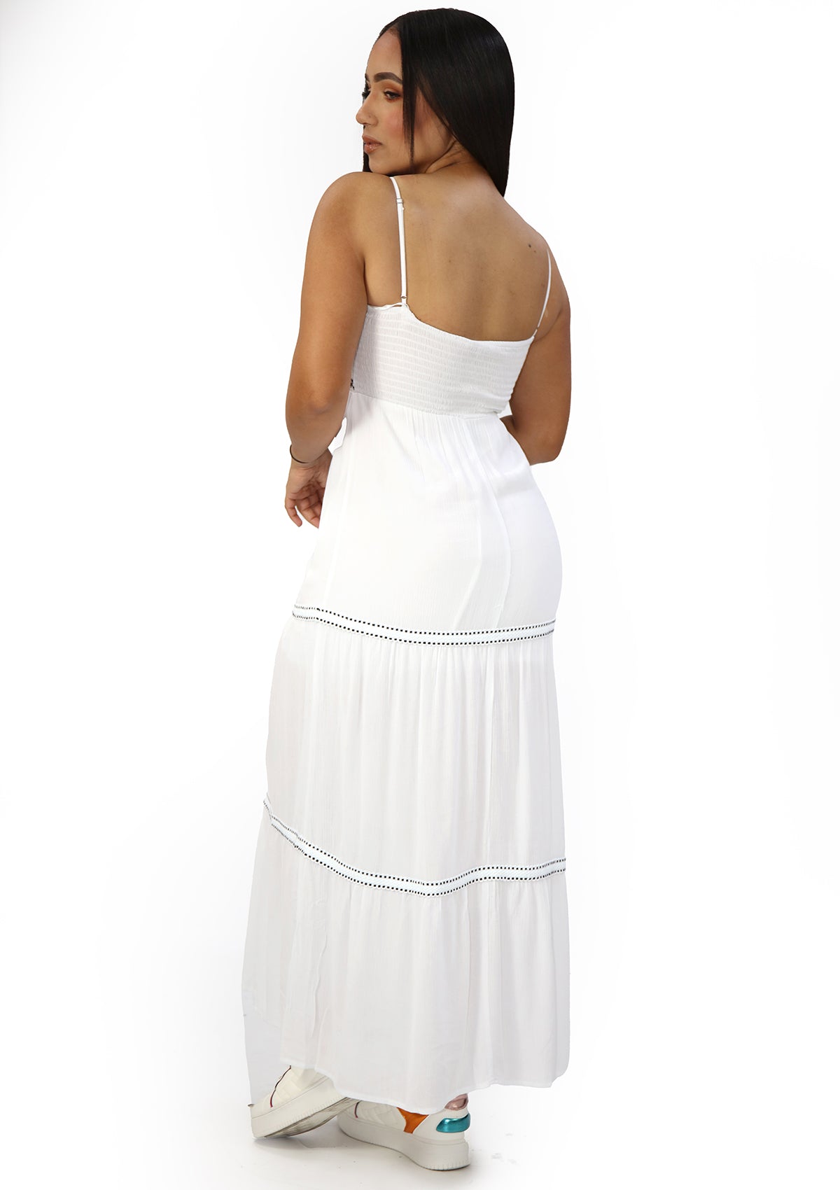 SM-4878-DN White Boho Traje de Mujer