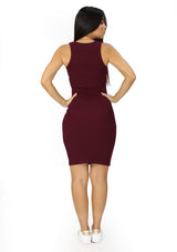 SM-4898-DN Wine Traje de Mujer