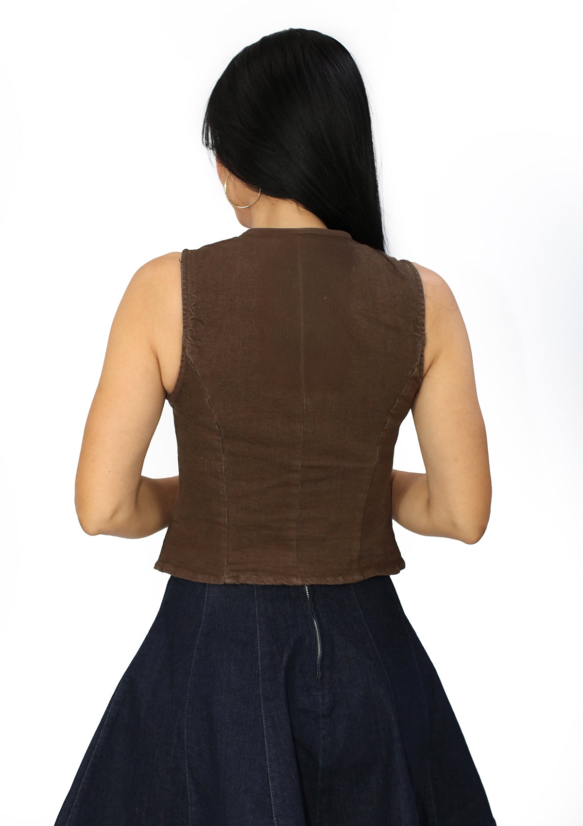 SM-5212-VN Brown Vest Blusa de Mujer