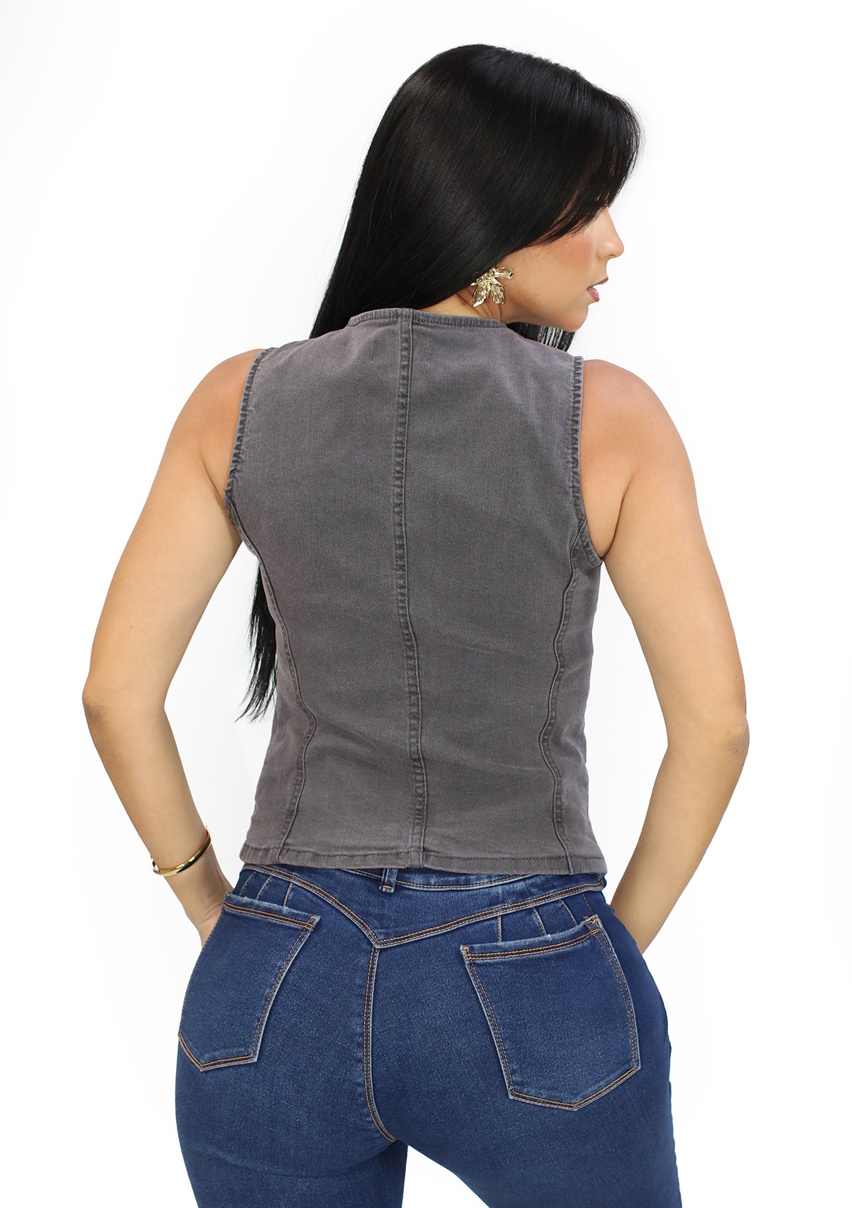 SM-5213-VN Black Vest Blusa de Mujer