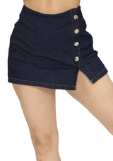 SM-60154-KL Dark Denim Falda Pantalon de Mujer