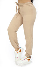 SM6789PM Beige Pantalón Jogger de Mujer