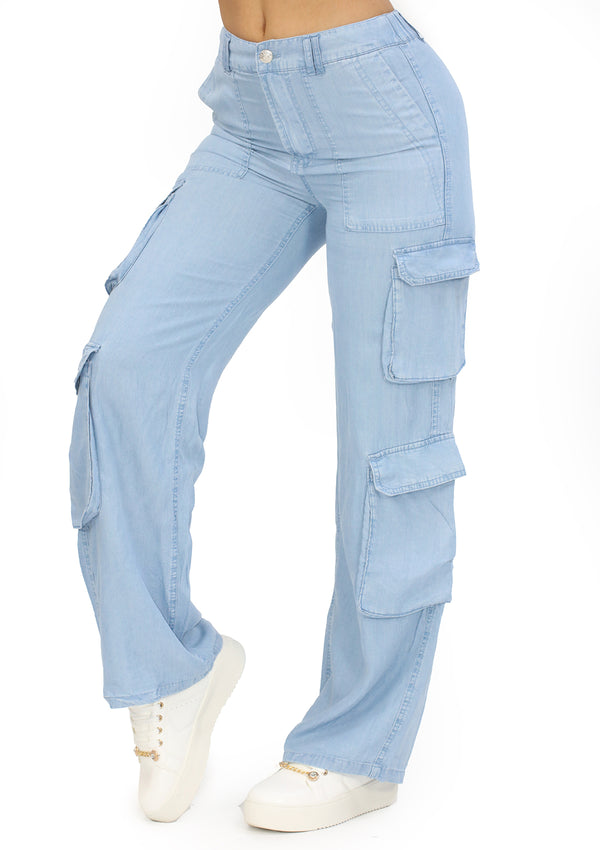 SM6934PN Light Blue Pantalón de Mujer