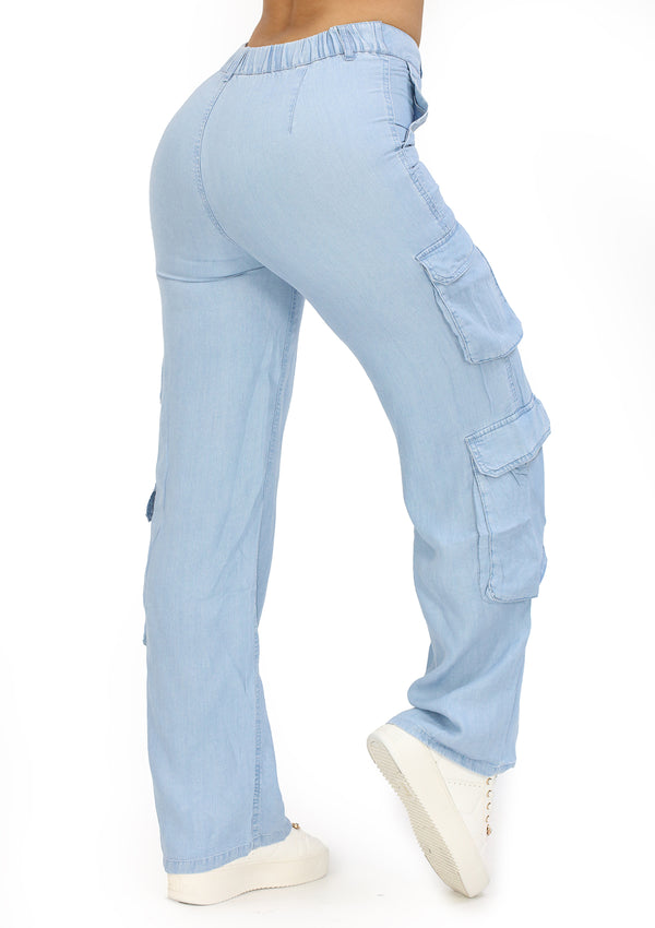 SM6934PN Light Blue Pantalón de Mujer
