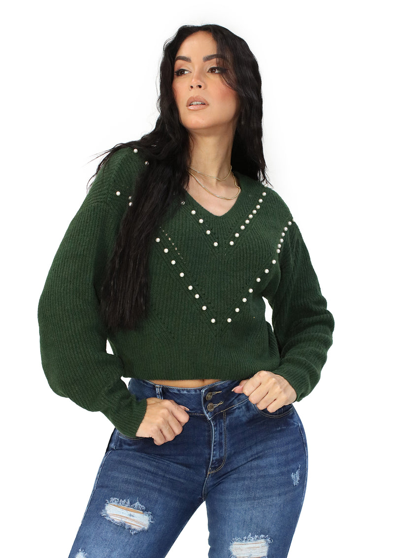 SM-90176-WJ Green Sweatshirt de Mujer