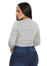 SM-90193-WH Grey Sweatshirt de Mujer