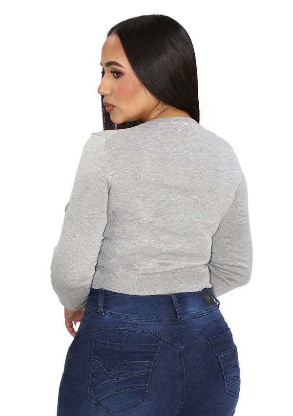SM-90193-WH Grey Sweatshirt de Mujer