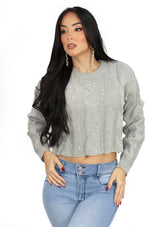 SM-90225-WJ Grey Sweatshirt de Mujer