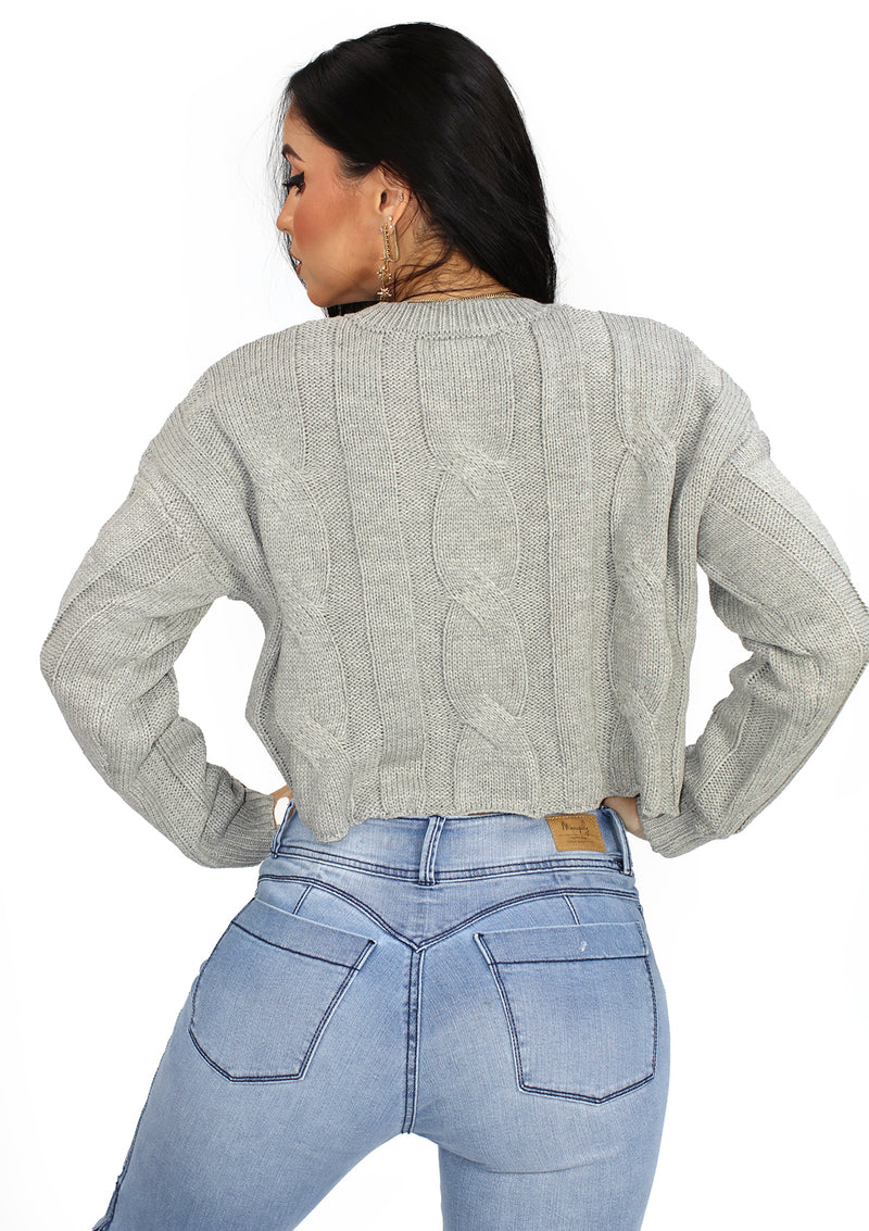 SM-90225-WJ Grey Sweatshirt de Mujer