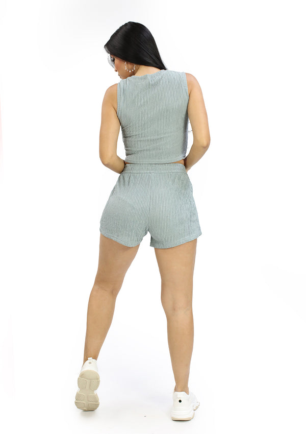 SU-HK-2PCSS LT Grey Set Short de Mujer