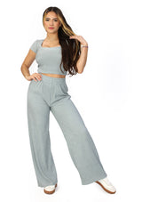 SU-HK-504 Light Grey Set Top & Pant de Mujer