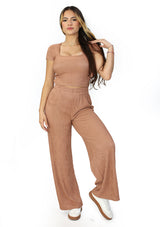 SU-HK-504 Mocha Mousse Set Top & Pant de Mujer