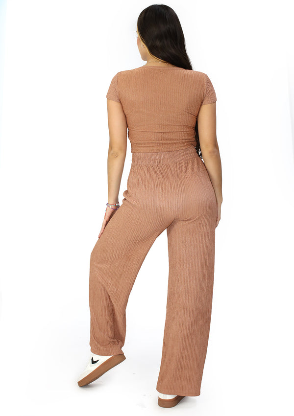 SU-HK-504 Mocha Mousse Set Top & Pant de Mujer