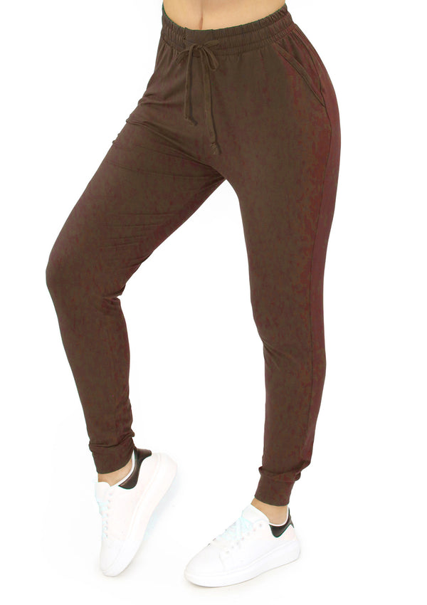 SU-JK-SOLID-X Mocha Pantalon Jogger de Mujer Plus Size