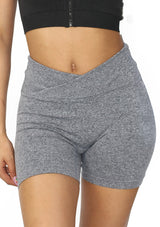 SU-LEG-15 Heather Charcoal Short Leggings de Mujer