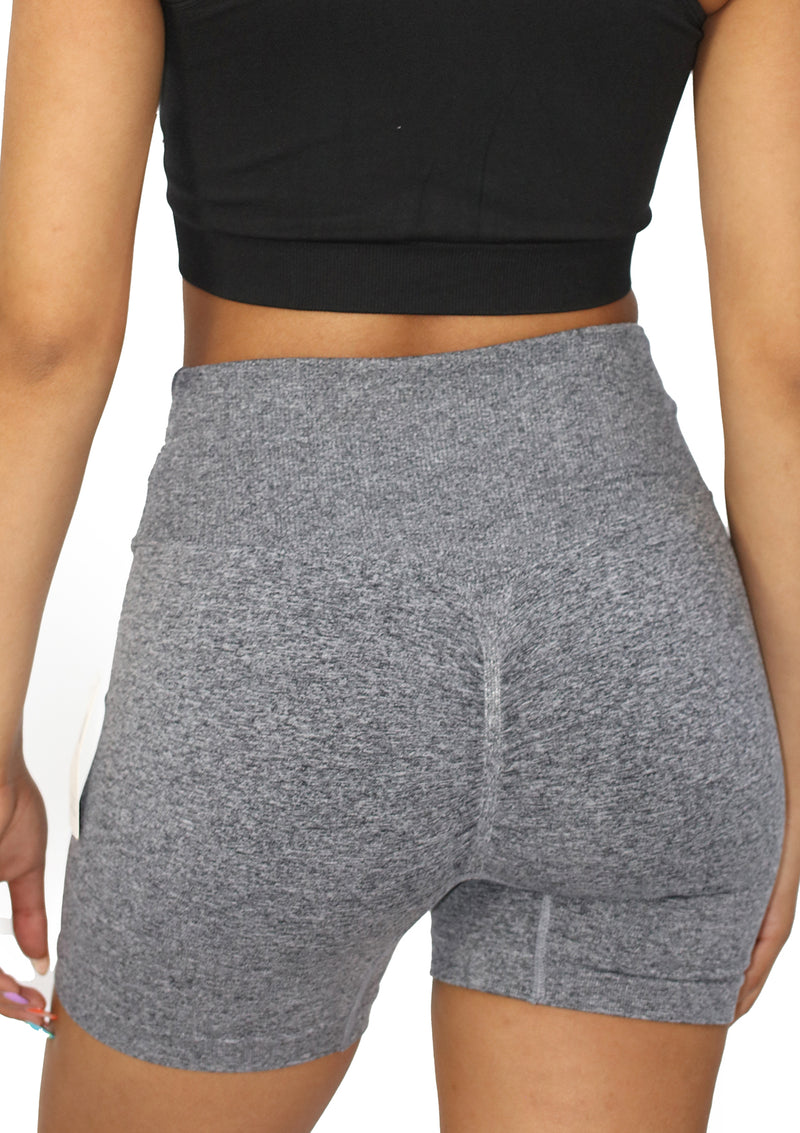 SU-LEG-15 Heather Charcoal Short Leggings de Mujer