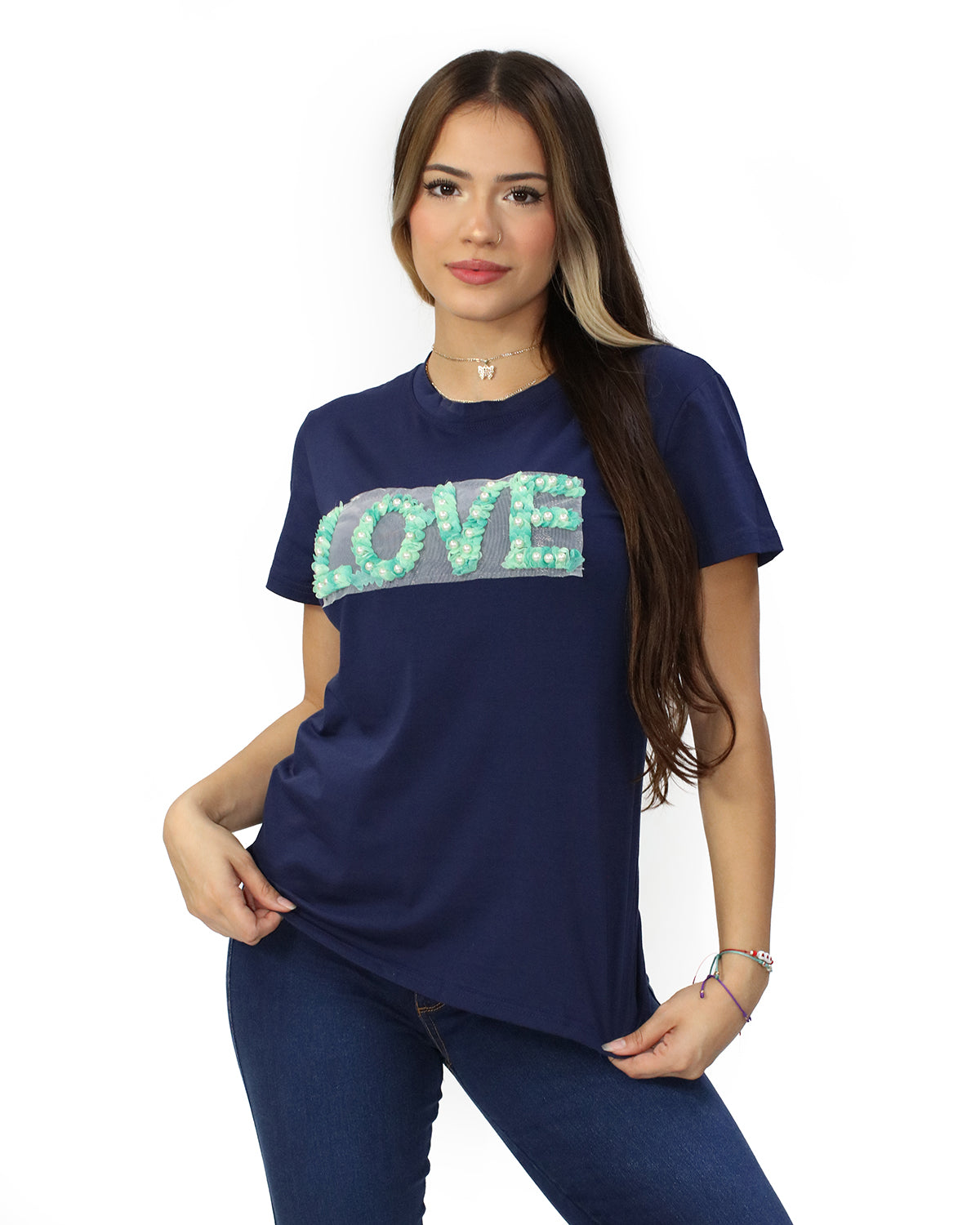 TA-T-0128 Blue Blusa de Mujer
