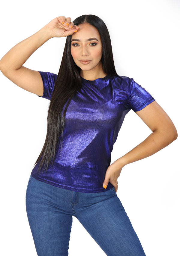 TAT1501 Blue Metalic Blusa de Mujer