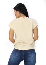 TA-TA-216 Beige Cherry Blusa Plus de Mujer