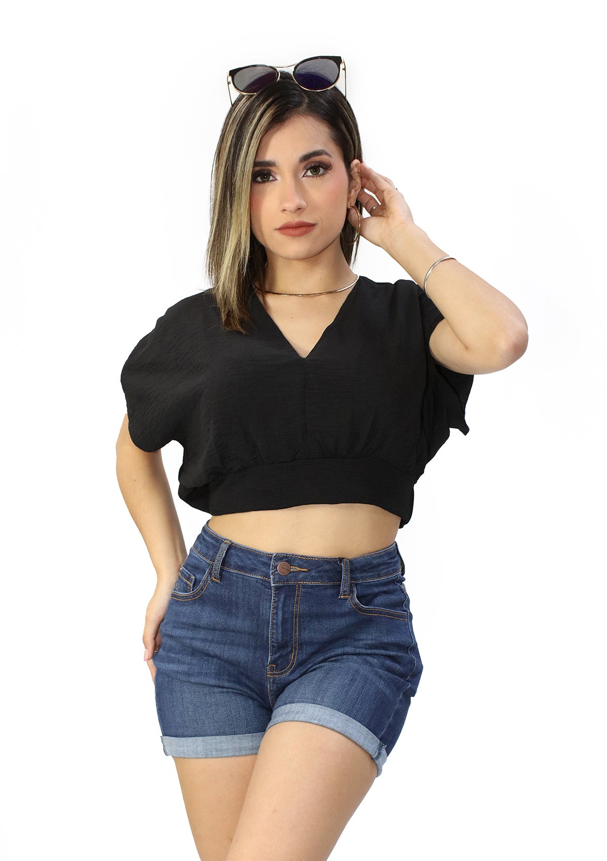 TI-MN-2077 Black Blusa de Mujer