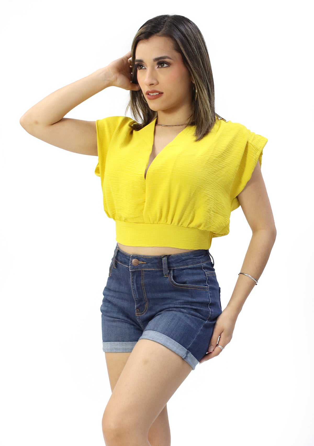 TI-MN-2077 Mustard Blusa de Mujer