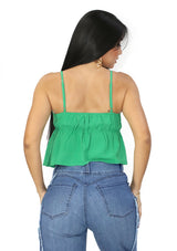 TI-WN-10422 Kelly Green Blusa de Mujer
