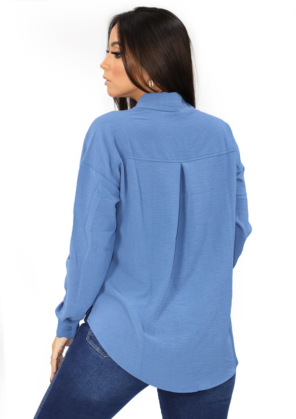 TIWN9772A Denim Blue Blusa de Mujer