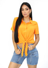 TI-WN-9827B Orange Blusa de Mujer