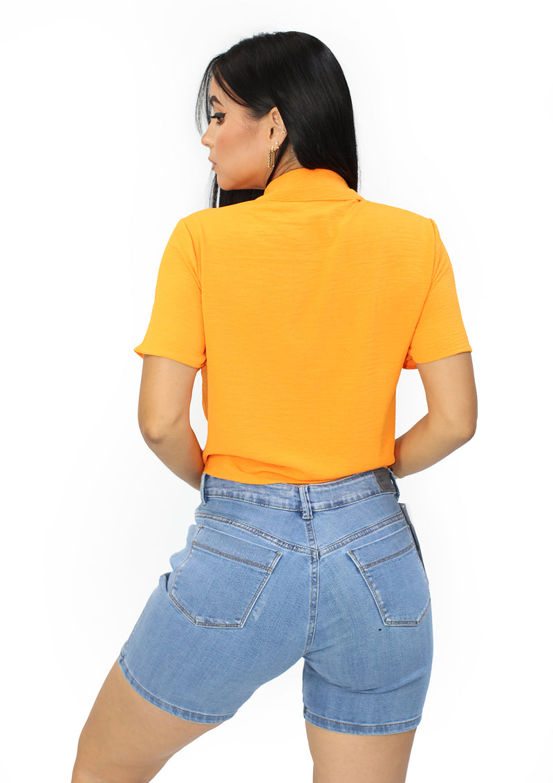 TI-WN-9827B Orange Blusa de Mujer